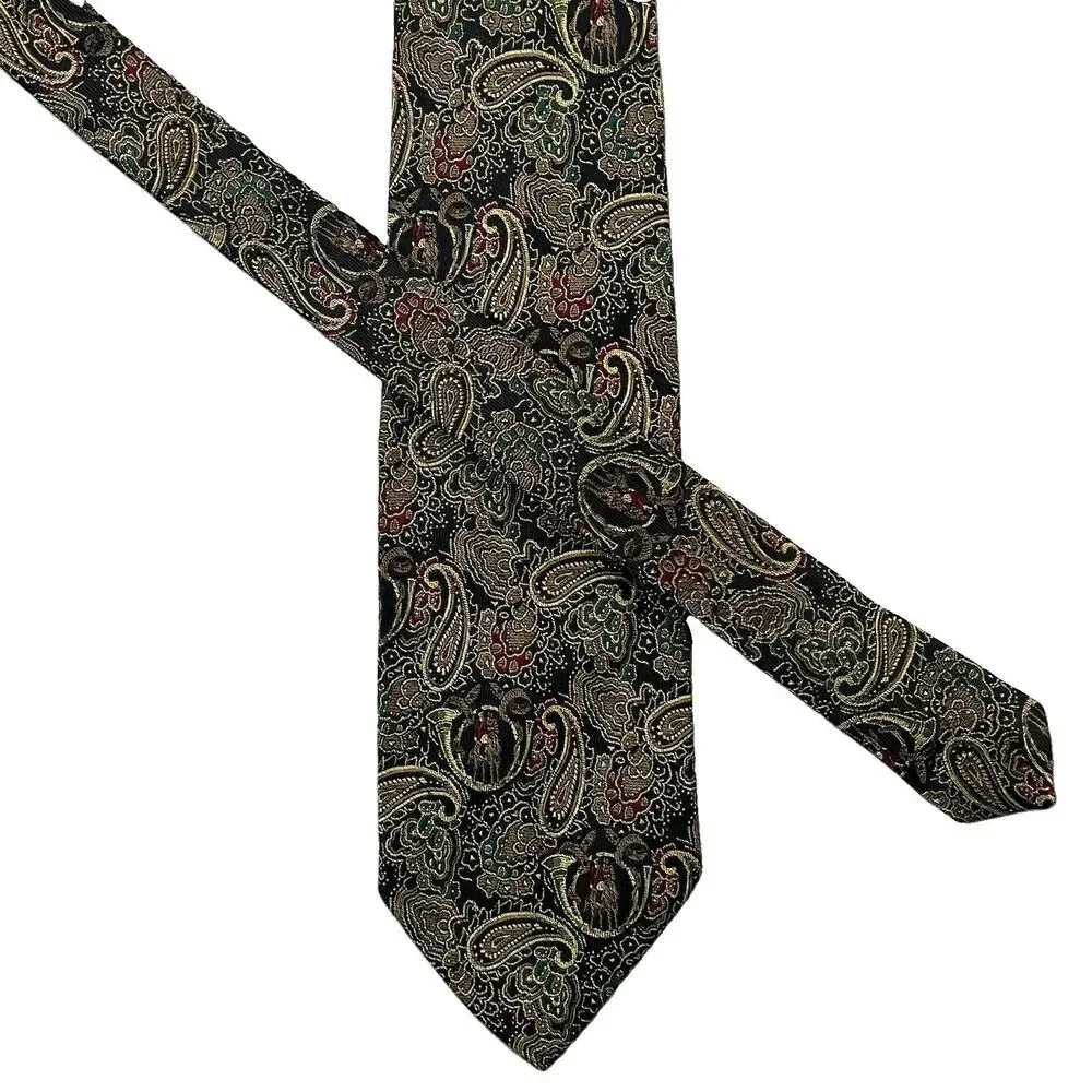Vintage Polo Ralph Lauren Silk Tie Necktie Multicolor Paisley Pony Horse